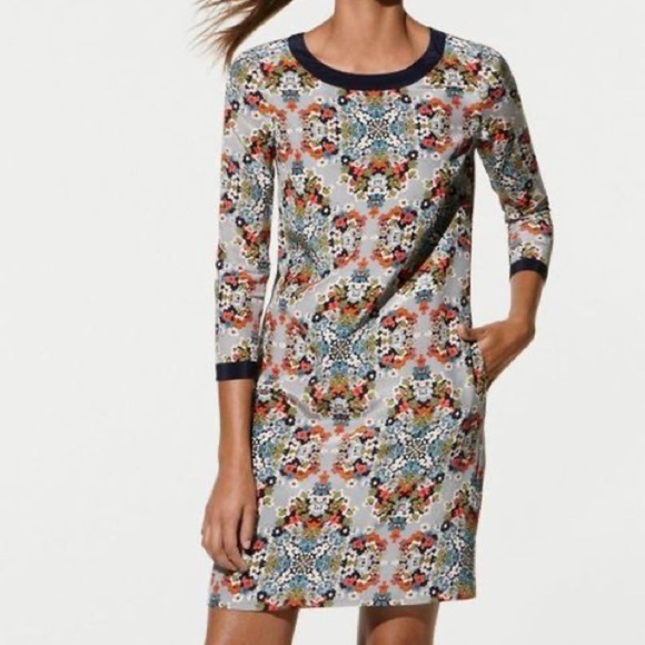 J. Crew Dresses & Skirts - J. Crew Misty Fog Floral Medallion Print Sz 2
